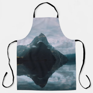 MOUNTAIN REFLECTION ON BODY OF WATER APRON