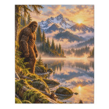 Mountain Reflections Bigfoot Faux Wrapped Canvas