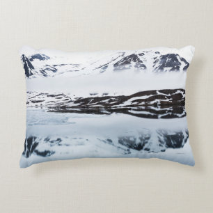 Mountain reflections, Norway Decorative Pillow
