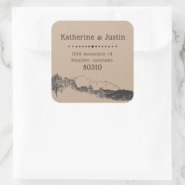 Mountain Retreat Rustic Return Address Sticker (Bag)