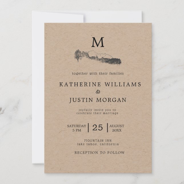 Mountain Retreat ⎢Rustic Wedding Invitation (Front)