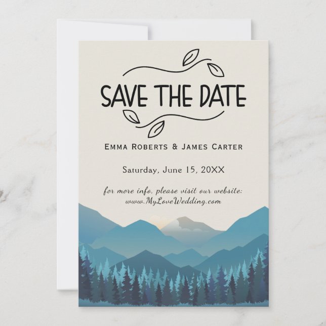 Mountain Retreat Save the Date Card (Front)