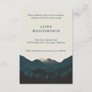 Mountain Retreat Wedding Reception Card