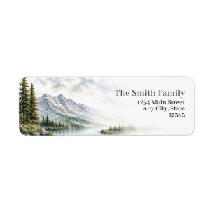 Mountain Return Address Labels Pine Forest Lake