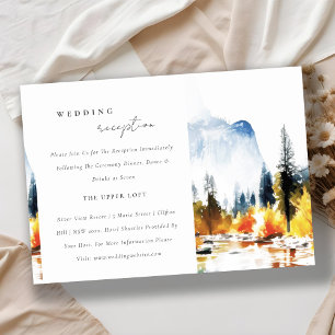Mountain River Fall Landscape Wedding Reception Enclosure Card