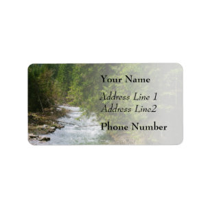 Mountain River In A Valley, Nature, Landscape Label