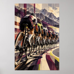 Mountain Road Cycling Peloton Race Sports Wall Art