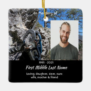 Mountain Rock Climber Memorial Keepsake  Ceramic Ornament