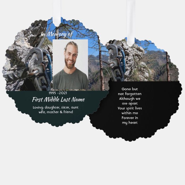 Mountain Rock Climbing  Memorial Keepsake  Ornament Card (Front/Back)