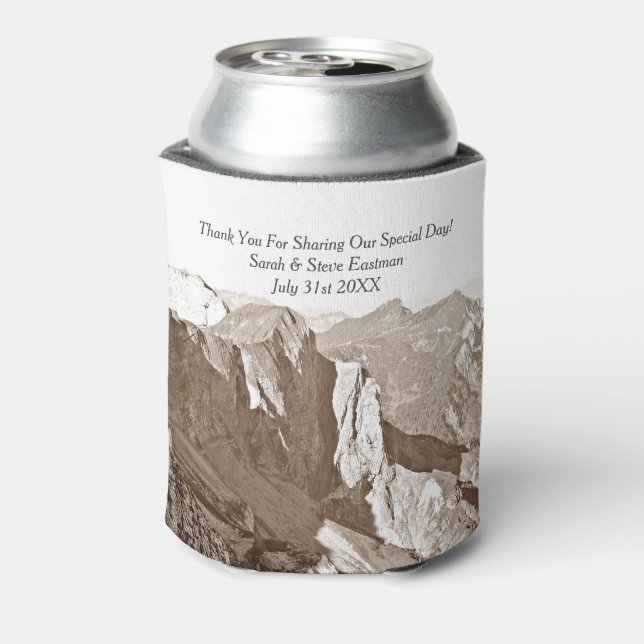 Mountain Rock Climbing Wedding Favour Can Cooler (Can Back)