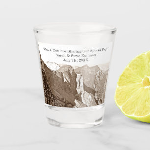 Mountain Rock Climbing Wedding Favour Date Shot Glass