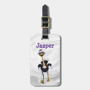 Mountain Running Ostrich Luggage Tag