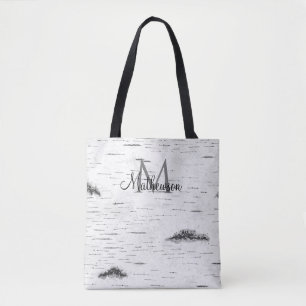 Mountain Rustic Aspen Bark Tree Tote Bag