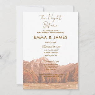 Mountain rustic Rehearsal Dinner Invitation