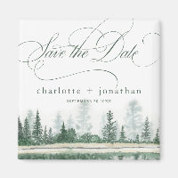 Mountain Rustic Wedding Save the Date Magnet