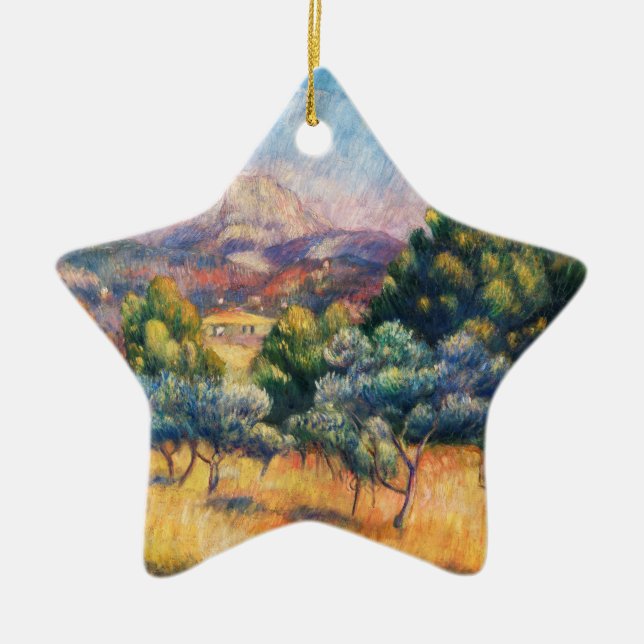 Mountain Sainte-Victoire Paysage by Renoir Ceramic Ornament (Front)