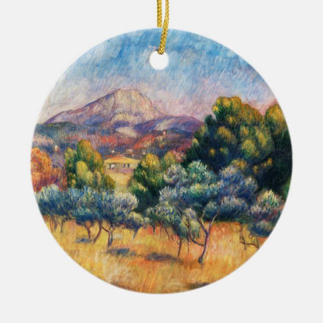 Mountain Sainte-Victoire Paysage by Renoir Ceramic Ornament (Front)