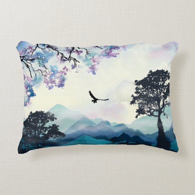 Mountain Scene Accent Pillow (Front)