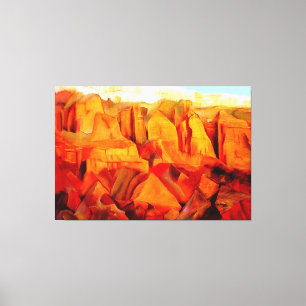 Mountain Scene at Sunset Painting Canvas Print