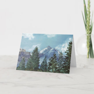 Mountain Scene, blank inside Holiday Card