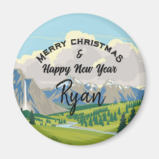 Mountain Scene Country Add a Name Magnet