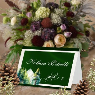 Mountain Scene - Emerald Place Card