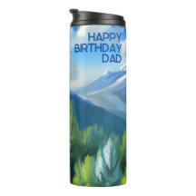 Mountain Scene Painting Happy Birthday Dad
