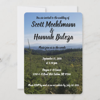 Mountain scene wedding invitation