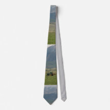 Mountain Scene With Tractor Necktie