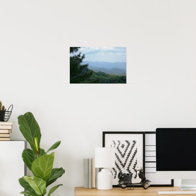 Mountain Scene with Tree Poster (Home Office)