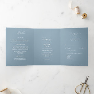 Mountain Scenery Wedding Tri-Fold Invitation