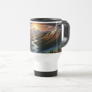 Mountain Serenity: A Journey Through Nature Travel Mug