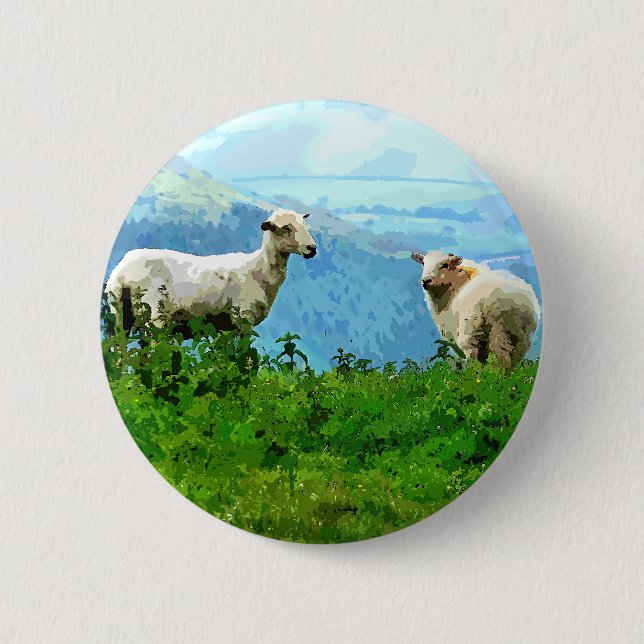 MOUNTAIN SHEEP 2 INCH ROUND BUTTON (Front)