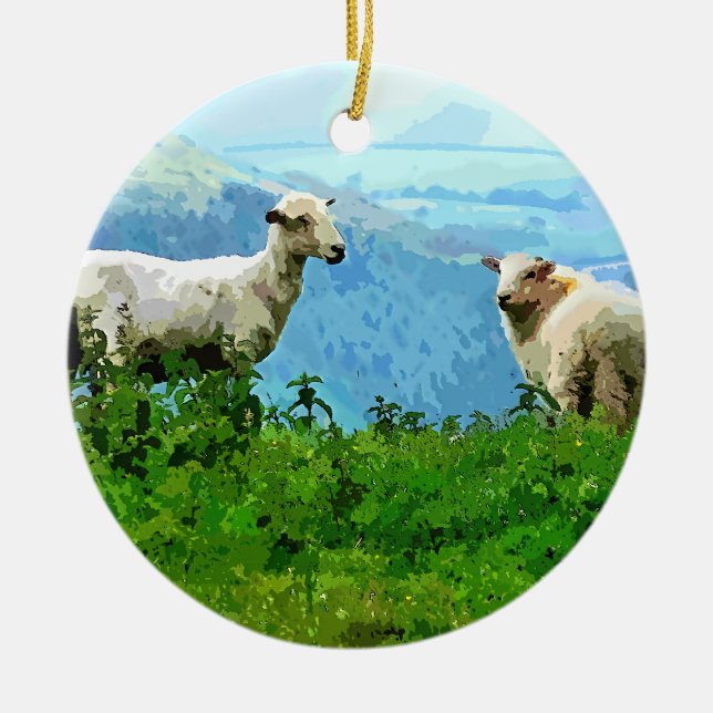 MOUNTAIN SHEEP CERAMIC ORNAMENT (Front)
