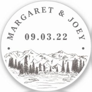Mountain Sketch Personalized Wedding