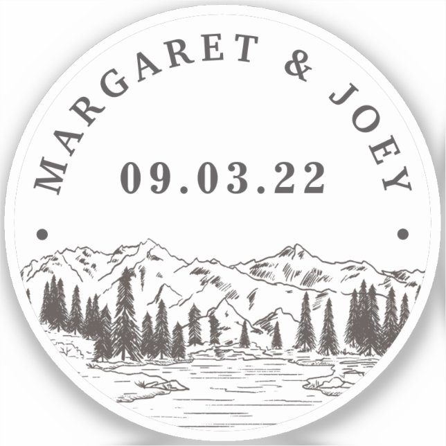 Mountain Sketch Personalized Wedding (Front)