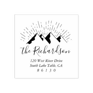 Mountain Sketch Return Address Self-inking Rubber Stamp