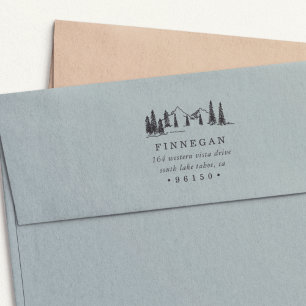 Mountain Sketch Return Address Self-inking Stamp