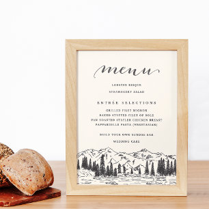 Mountain Sketch Wedding Menu Sign