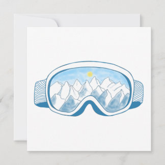 Mountain Ski Goggles Illustration Card