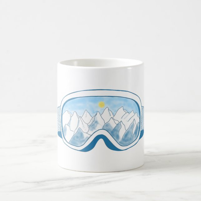 Mountain Ski Goggles Illustration Coffee Mug (Center)
