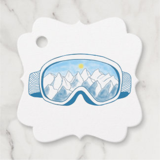 Mountain Ski Goggles Illustration  Favour Tags
