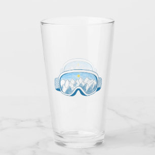 Mountain Ski Goggles Illustration    Glass