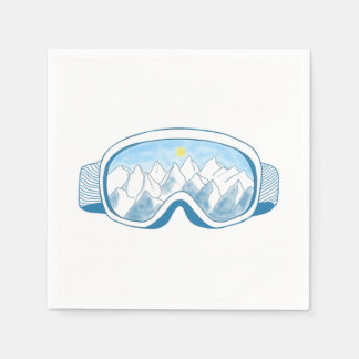 Mountain Ski Goggles Illustration  Napkin