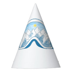 Mountain Ski Goggles Illustration  Party Hat
