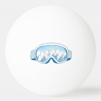 Mountain Ski Goggles Illustration Ping Pong Ball