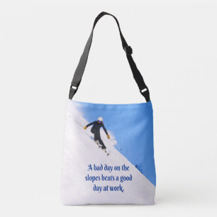 Mountain Ski Slopes Fresh Snow Fall Skiing Funny Crossbody Bag