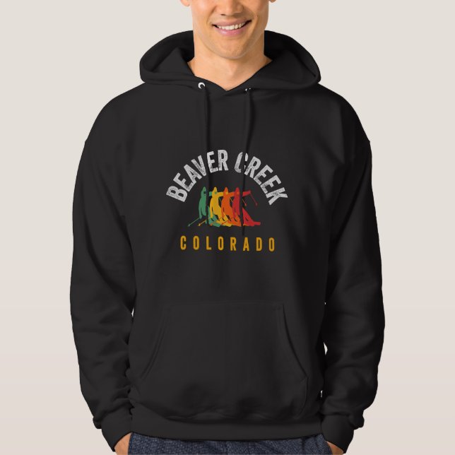 Mountain Skier Retro Skiing  Hoodie (Front)