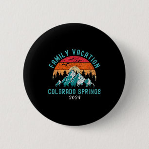 Mountain skiing hiking family vacation 2024 2 inch round button