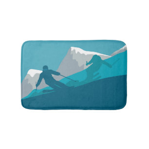 Mountain Skiing Sport Bath Mat
